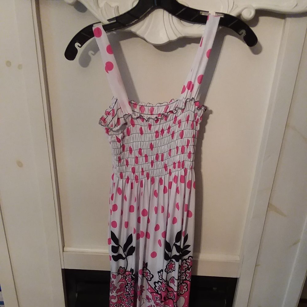 Pink Summer Dress with Polka Dots